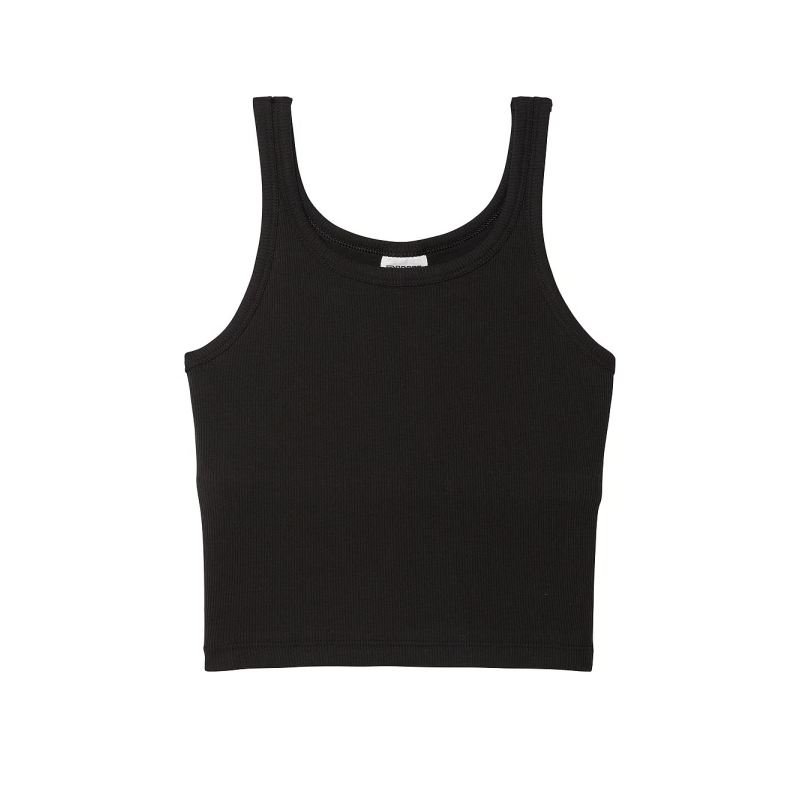 Топ в рубчик Pink Rib Crop Tank Top Black