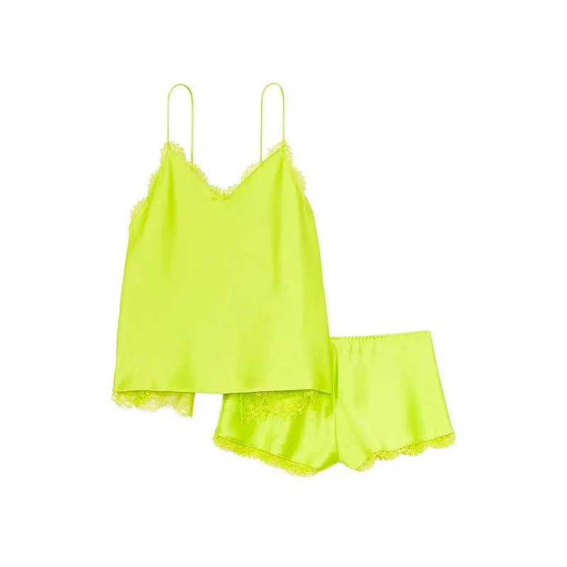 Піжама сатинова Stretch Satin & Lace Cami Set Limelight
