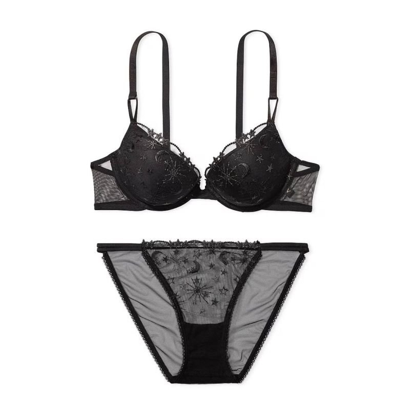 Комплект Sexy Tee Embroidery Push-Up Black