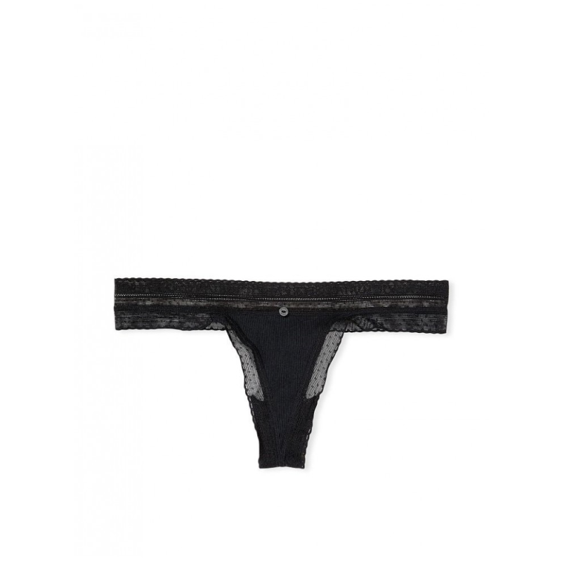 Трусики The Lace Thong Panty Black