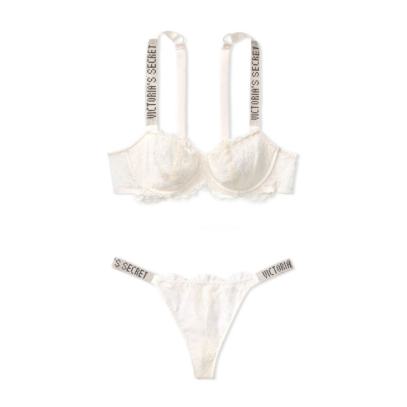 Комплект Wicked Unlined Shine Strap & Panty Coconut White