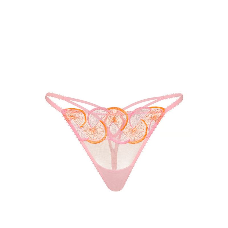 Трусики Tease Fresh Squeezed Ruffled Mesh String Thong Panty Pink