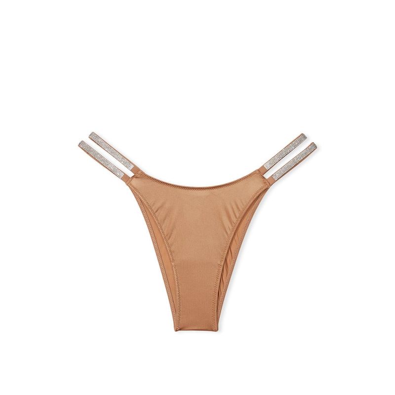 Трусики Double Shine Strap Brazilian Panty Toffee