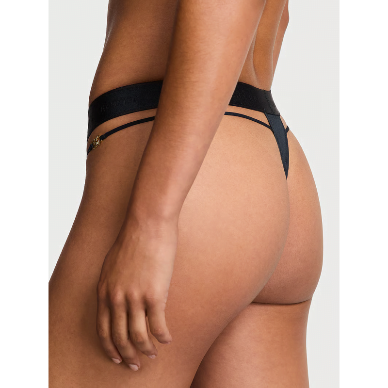 Трусики Logo Cotton Strappy Thong Panty Dark Twilight VS