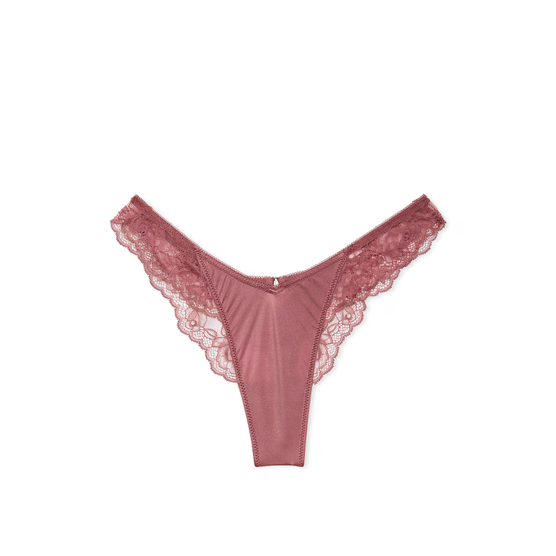 Трусики Rose Lace-Trim High-Leg Thong Panty Vintage Rose