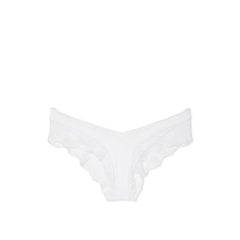 Жіночі трусики Rose Lace-Trim High-Leg Cheeky Panty VS White