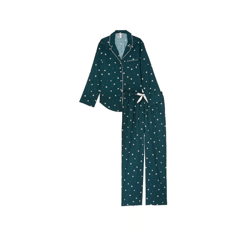 Піжама Flannel Long Pajama Set Black Ivy Snowflakes