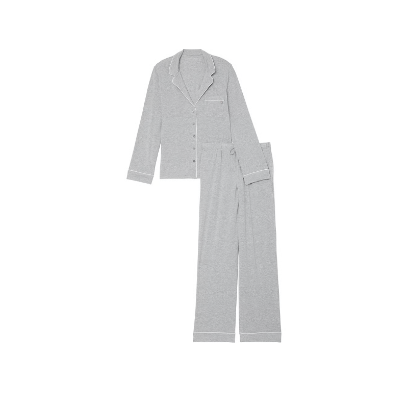 Піжама Modal Long Pajama Set Medium Heather Grey