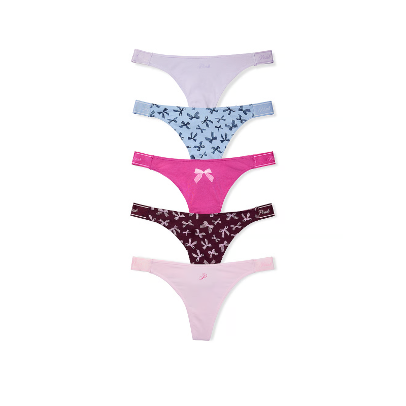 Набір трусиків 5-Pack Logo Cotton Thong Panties Ribbon