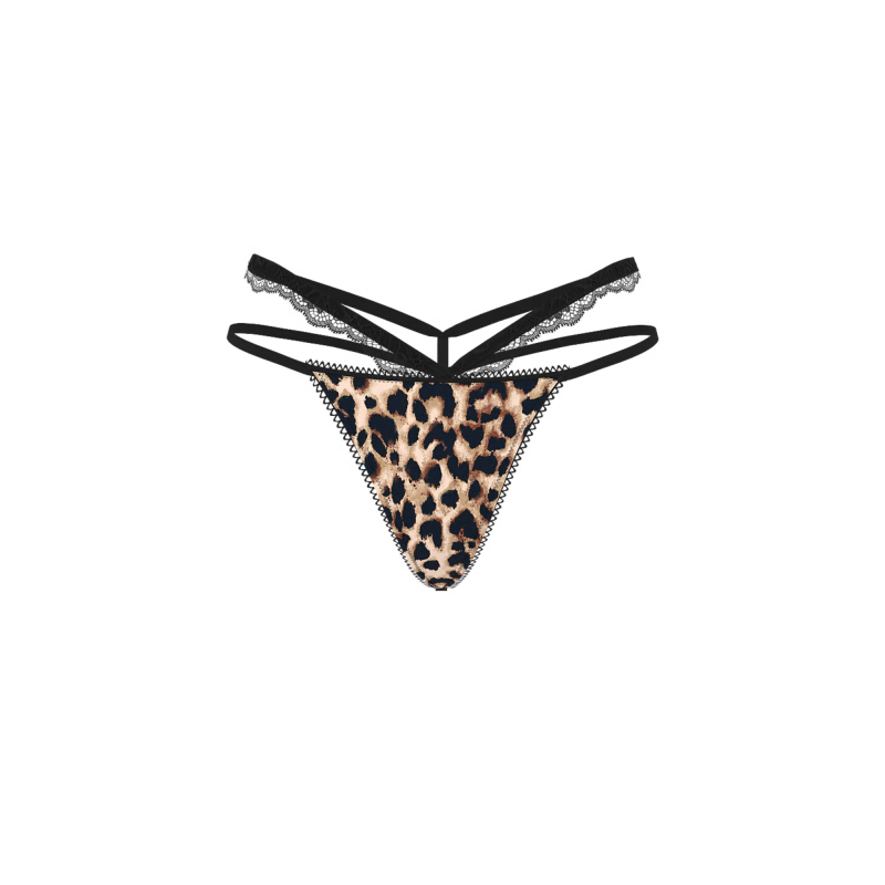 Трусики Rose Lace-Trim Strappy Cut-Out V-String Panty Leo