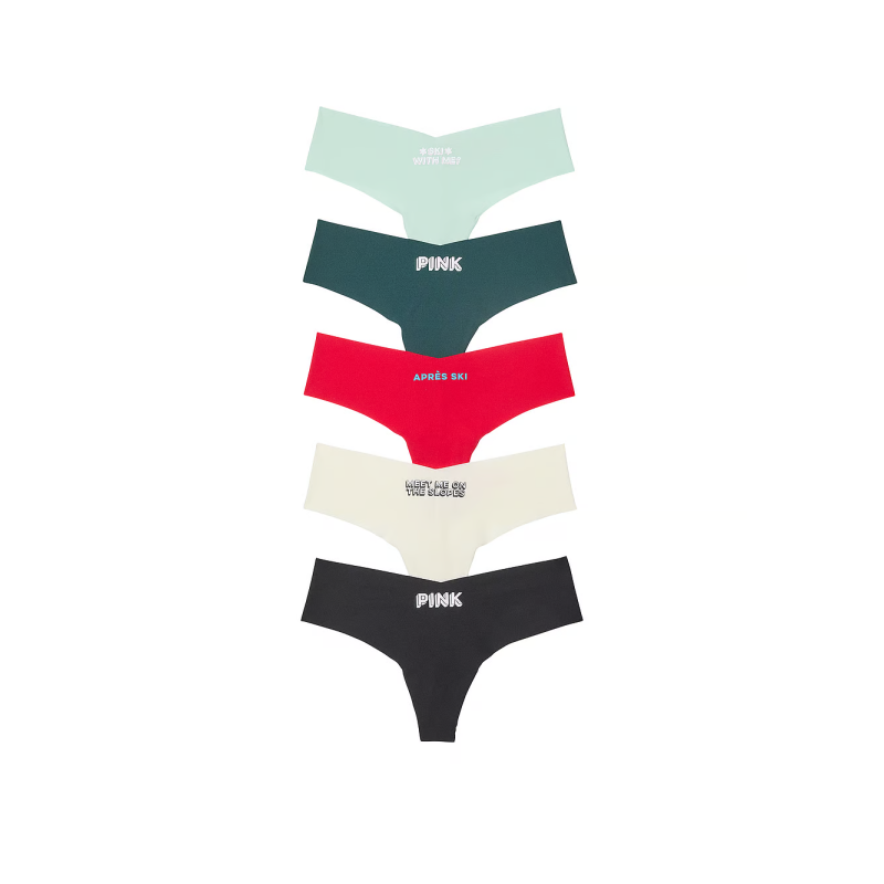 Набір трусиків 5-Pack No-Show Thong Panties Holiday Pack