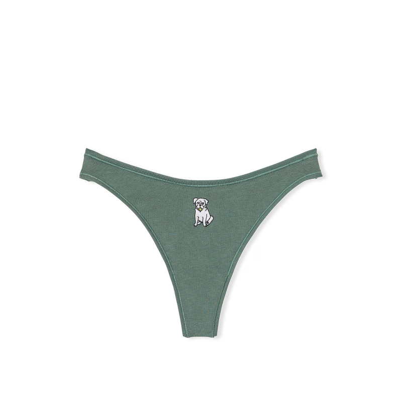 Трусики Logo Cotton High-Leg Thong Panty Fresh Forest w Dog Graphic