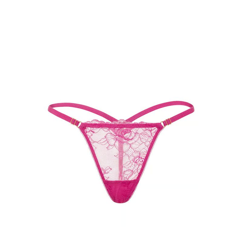 Трусики Rose Lace Adjustable V-String Panty Pink