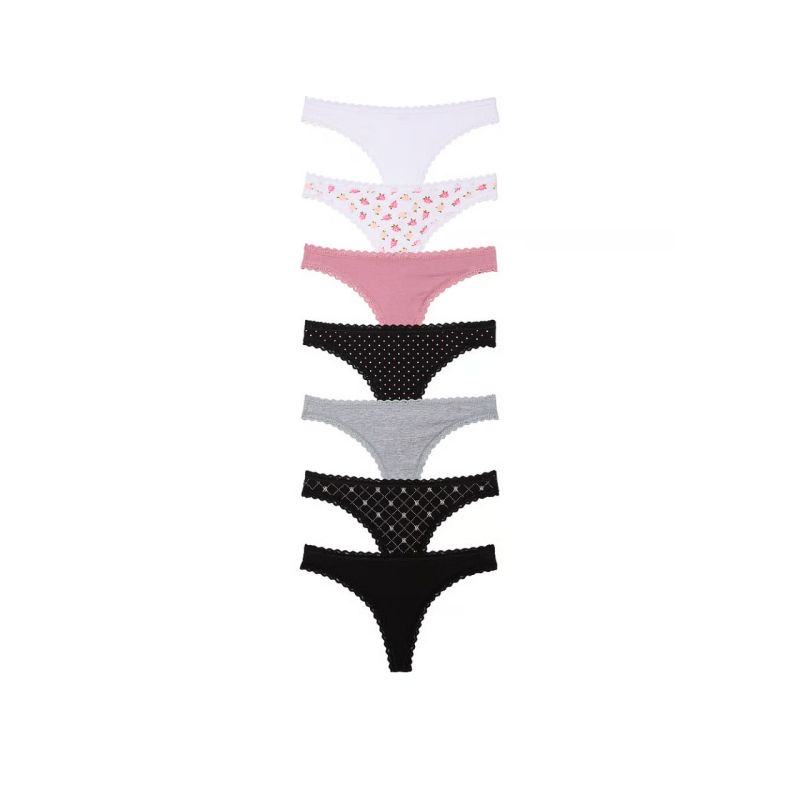 Набір трусиків 7-Pack Days of the Week Lace-Trim Thong Panties