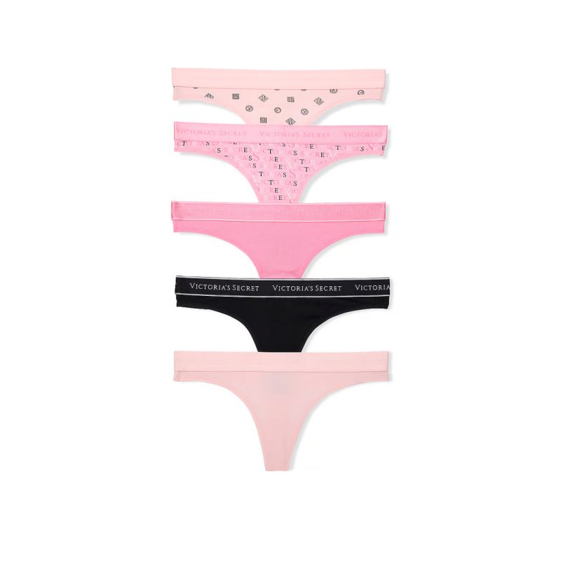 Набір трусиків 5-Pack Logo Cotton Thong Panties Multi Pink