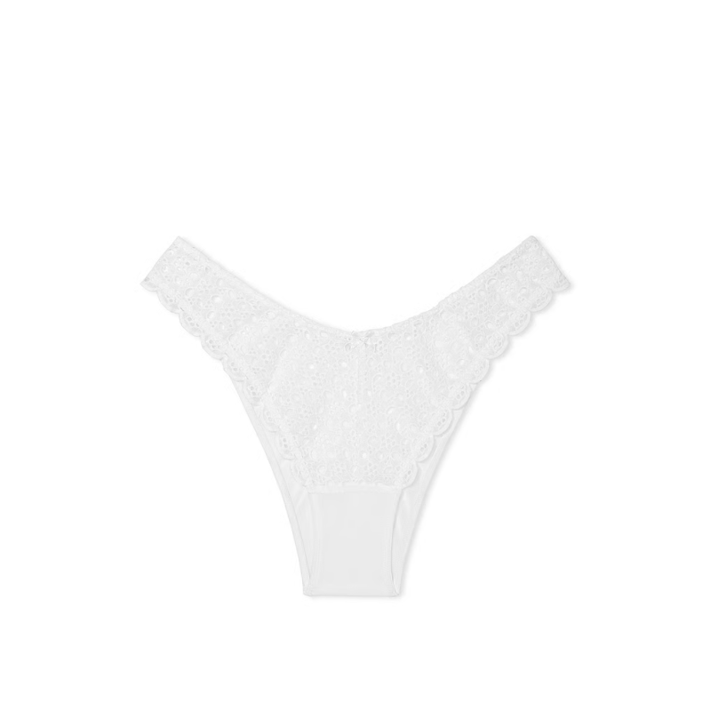 Трусики Dream Angels Eyelet Lace Brazilian Panty White