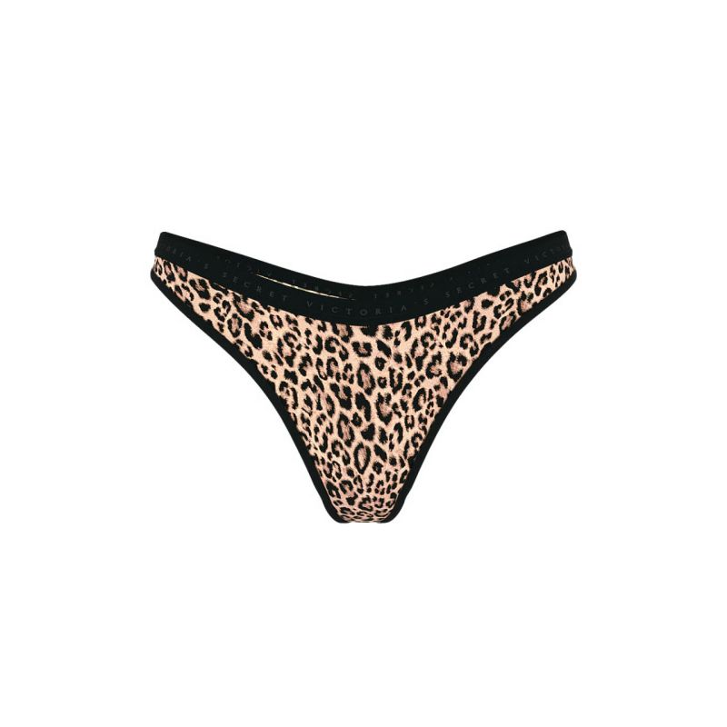 Трусики Stretch Cotton High-Leg Scoop Thong Panty Leo