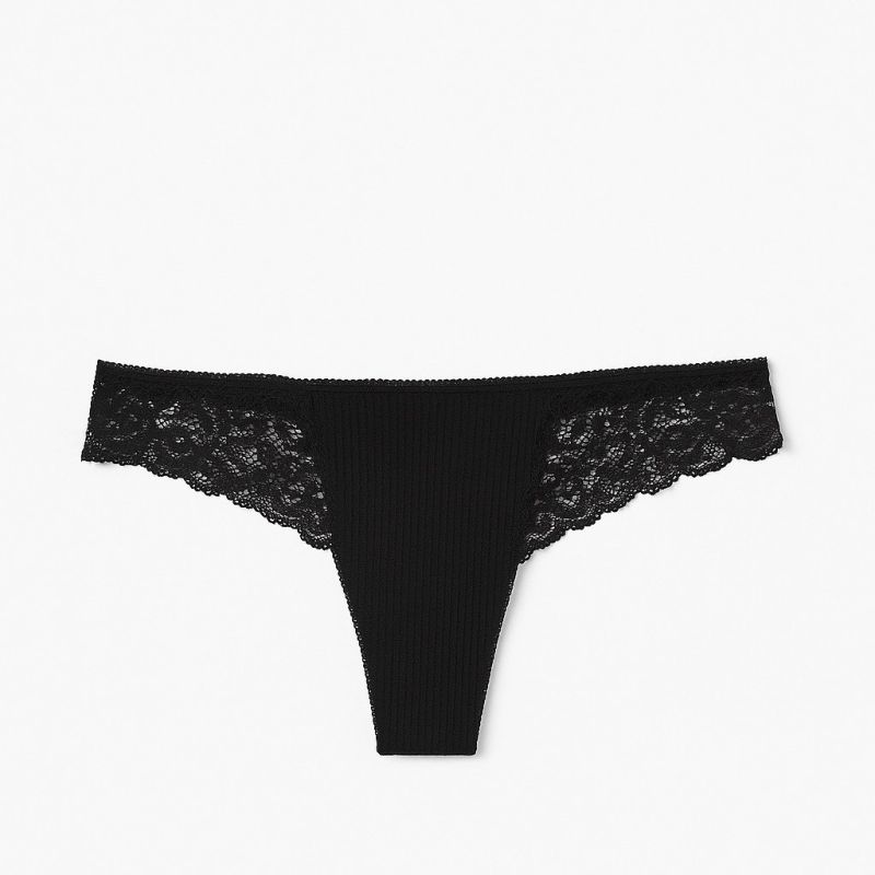 Трусики Cotton Thong Panty Black
