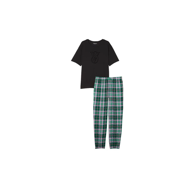 Піжама Flannel Jogger Tee-Jama Set Green Plaid