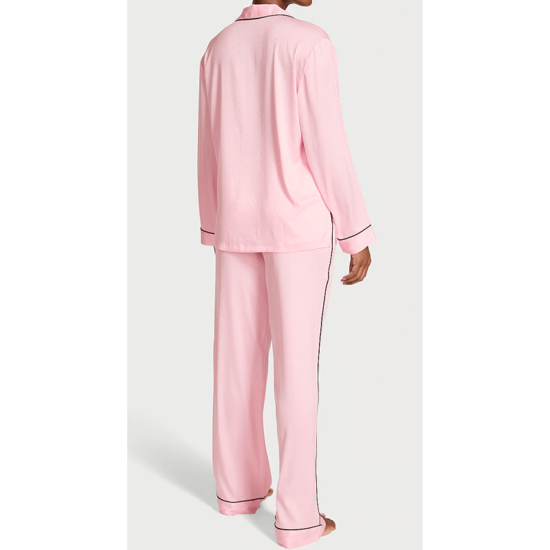 Піжама сатинова Satin Shine Stripe Long Pajama Set Pink VS
