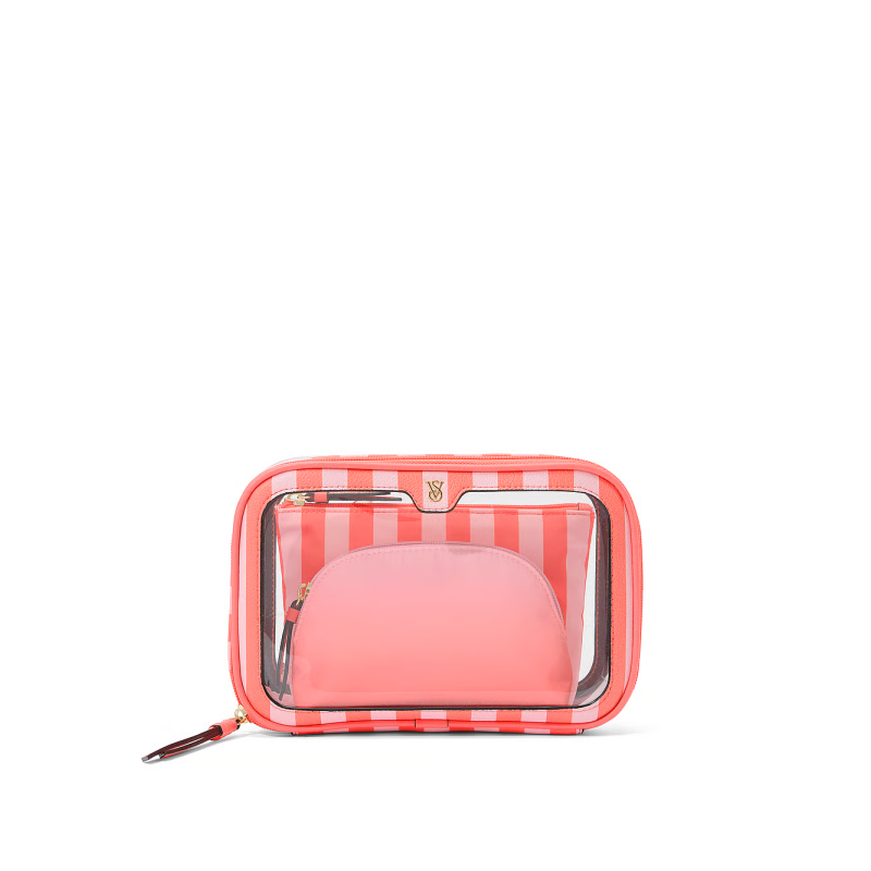 Косметичка 3 в 1 Makeup Bag Glow Orange Stripe