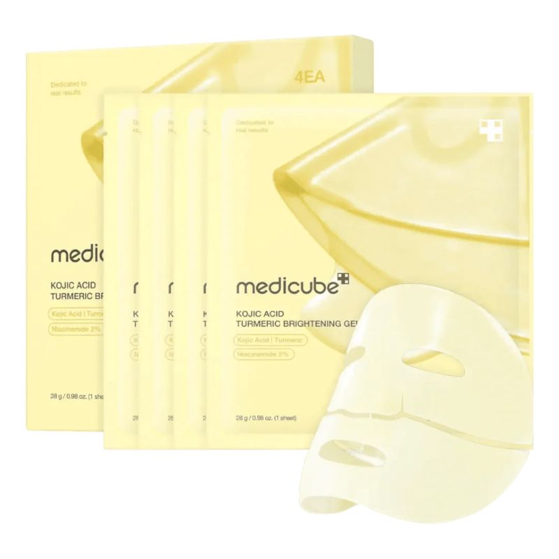 Набір освітлювальних гідрогелевих масок Kojic Acid Turmeric Brightening Gel Mask Medicube