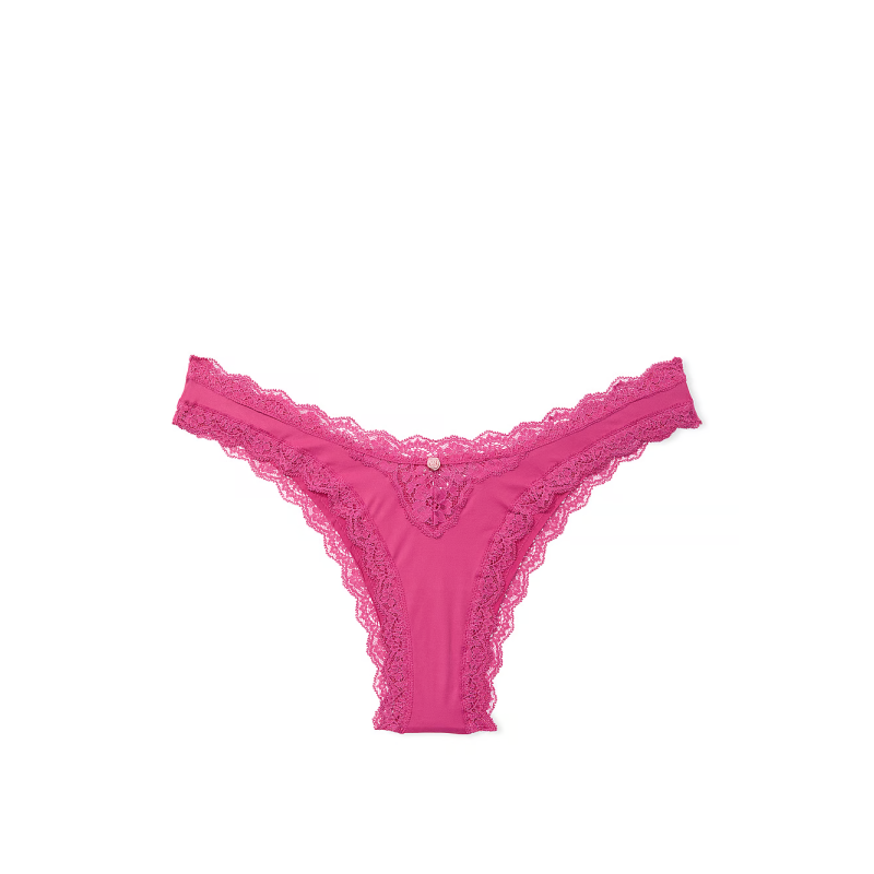 Трусики Dream Angels Lace Brazilian Panty Lace Trim Luscious Rose