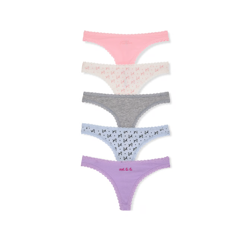Набір трусиків 5-Pack Cotton Lace Thong Panties