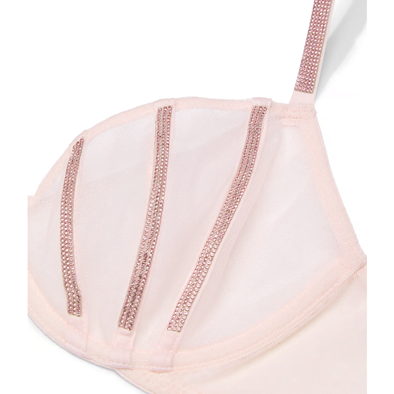 Комплект білизни Sheer Shine Low-Cut Demi Bra & Thong Panty Angel Pink VS