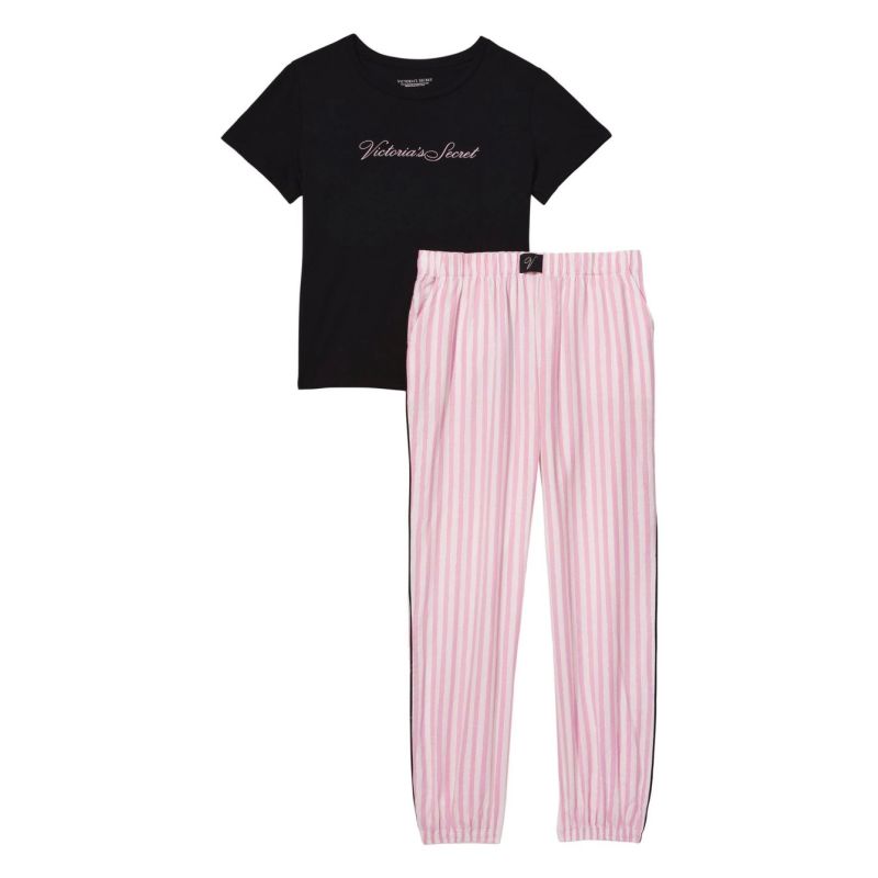 Піжама Flannel Tee-Jama Set Pink Stripe