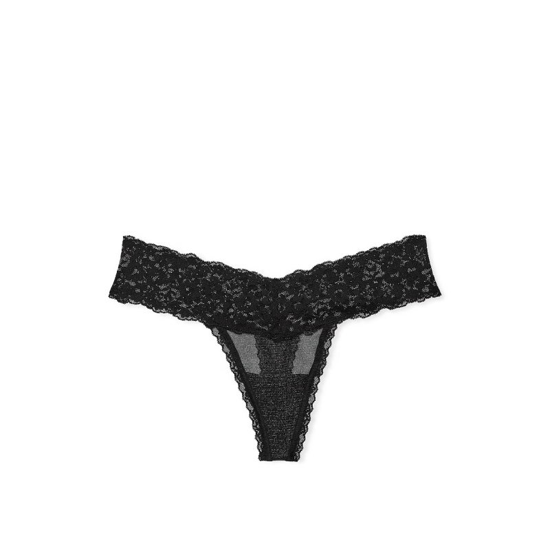 Трусики The Lace Sequin Posey Lace Thong Panty Black