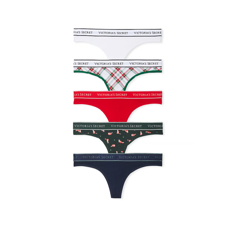 Набір жіночих трусиків 5-Pack Logo Cotton Thong Panties Multi