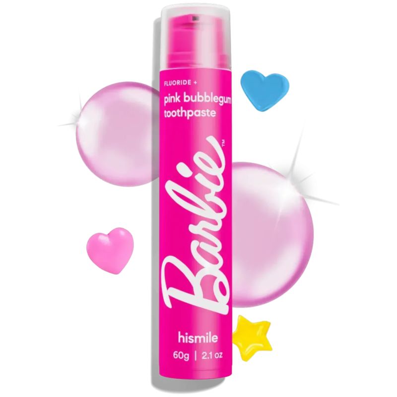 Зубна паста із смаком жуйки Barbie Pink Bubblegum Toothpaste Hismile