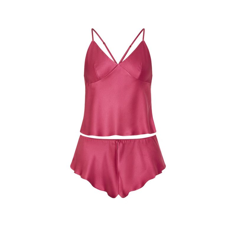 Піжама сатинова Satin Open-Back Cami & Shorts Set Peony