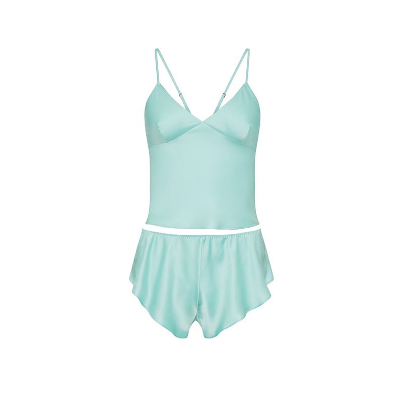 Піжама сатинова Satin Open-Back Cami & Shorts Set Blue
