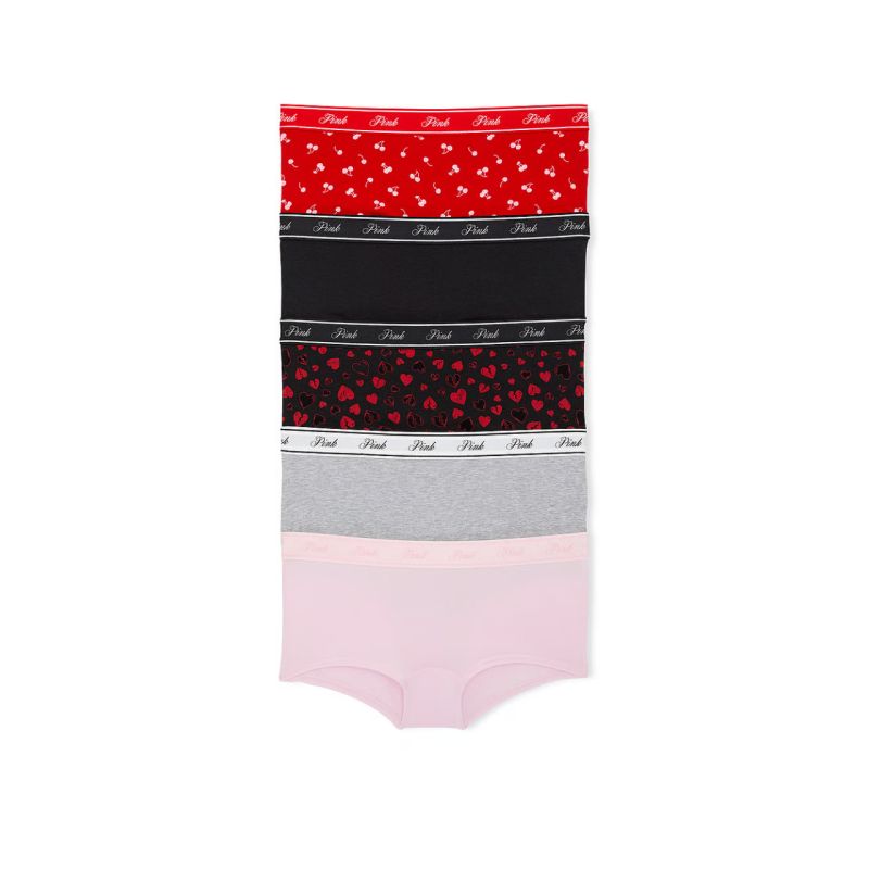 Набір трусиків 5-Pack Logo Cotton Boyshort Panties Hearts