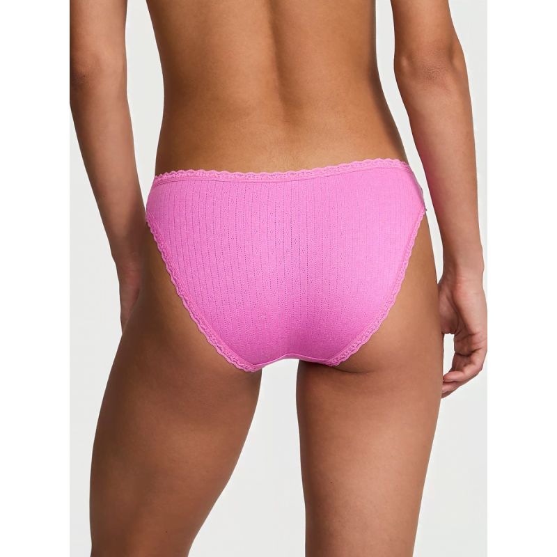 Трусики Cotton Pointelle Lace-Trim Bikini Panty New Peony