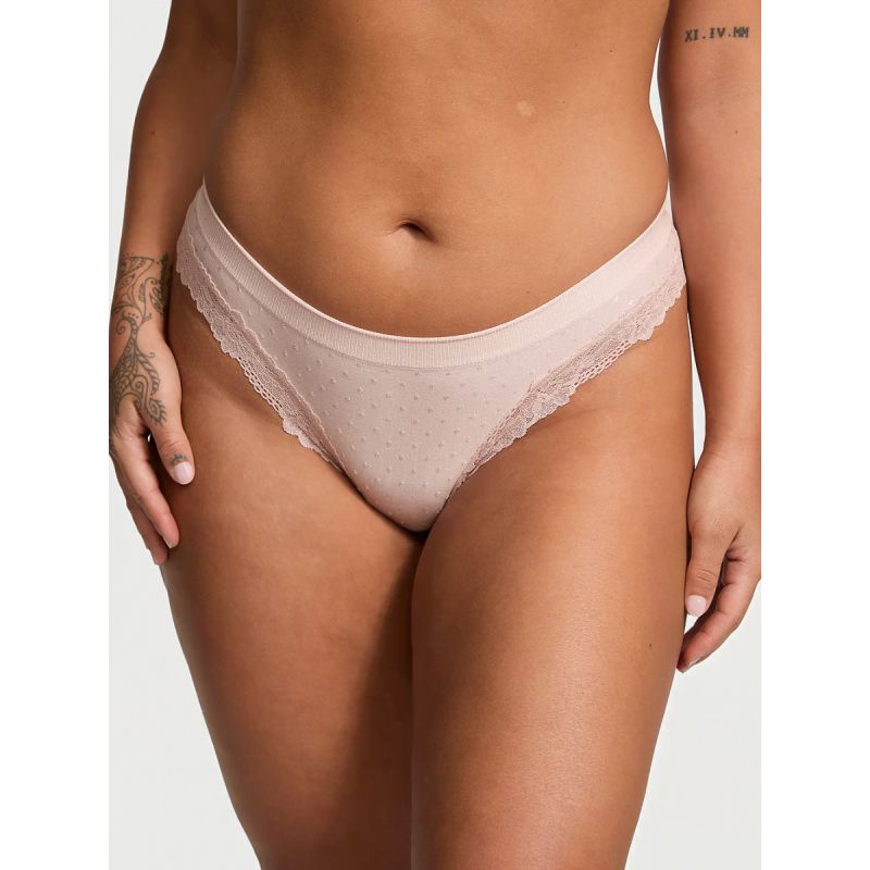 Трусики Seamless Lace-Trim Thong Panty Glaze