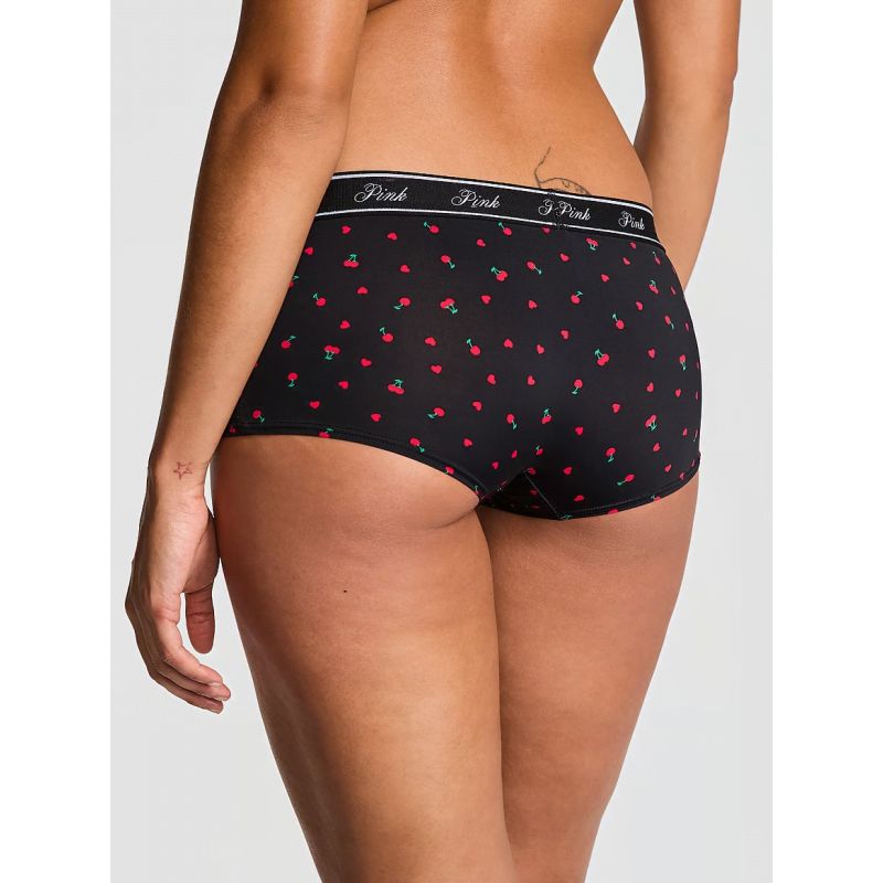 Трусики Logo Micro Boyshort Panty Black Cherry Heart Print
