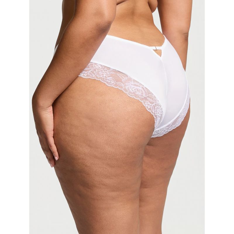 Жіночі трусики Rose Lace-Trim High-Leg Cheeky Panty VS White