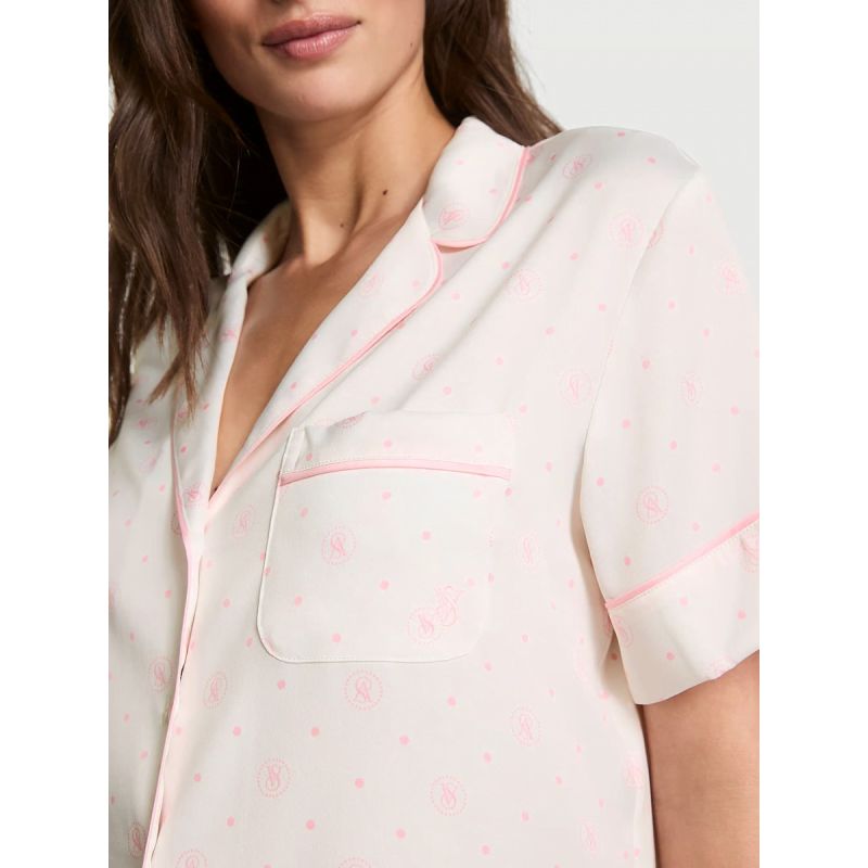 Піжама сатинова Glazed Satin Short Pajama Set Print