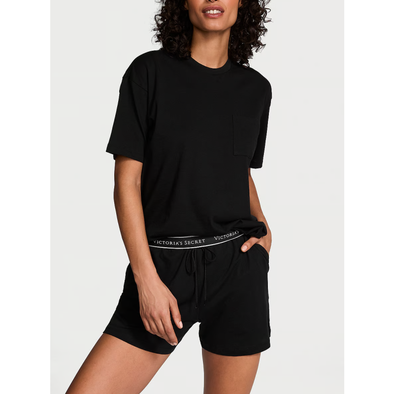 Піжама 100% Cotton Short Pajama Set Black