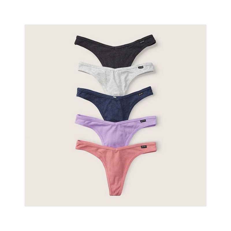 Набір трусиків 5-Pack Logo Cotton Thong Panties Multii